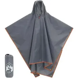 vidaXL Regenponcho 4004199, 145 x 223 cm, Wiederverwendbar, grau / orange