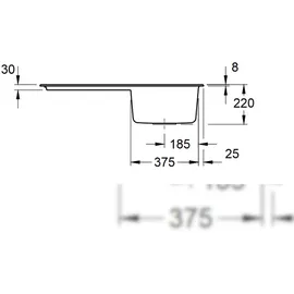 Villeroy & Boch Siluet 50 stone white + Handbetätigung
