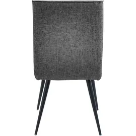 K+W Komfort & Wohnen 4-Fußstuhl K+W KOMFORT & WOHNEN "Giacomo I", grau (schwarzgrau, schwarz), B:48cm H:91cm T:60cm, Stühle, 4- Fußstuhl mit umlaufenden 4mm Keder am Rücken und Sitz, Metallfüße