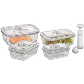 CASO Design Vakuumbehälter eckig transparent 1 l 4-teiliges Set
