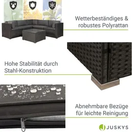 Juskys Nassau Lounge-Set schwarz/grau