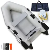 NEMAXX® Profi Schlauchboot 230 cm für 2 Personen – Paddel-, Angel- & Ruderboot – Kategorie C, 300 kg, aufblasbarer Boden, motorisierbar bis 3,75 kW/5 PS – inkl. 2 Paddel, Pumpe, Tasche & Reparaturset