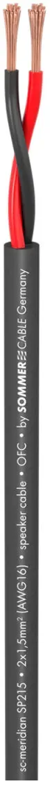 Lautsprecherkabel Meridian Mobile SP215; 2 x 1,50 mm2; PVC Ø 6,80 mm; schwarz