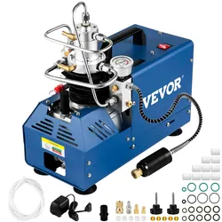VEVOR Elektrische Hochdruck Luftkompressor 1800 W Pcp Hochdruck Kompressor 300 BAR Pcp Inflator 1L/8min Füllzeit Kompressor 40-50L/min Manuelle