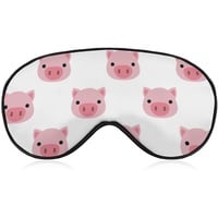 Seidenaugenmaske, lustiges rosa Schwein, Gesichtskunst, Schlafmaske, 3D-Augenabdeckung für Schlafreisen, Schichtarbeit und Meditation, Mittagspause, Reisen, Schlafaugenmaskenabdeckung