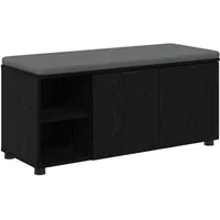 vidaXL Flurbank mit Kissen mit Regal 100 x 38 x 46 cm Schwarz
