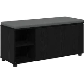 vidaXL Sitzbank Flurbank mit Kissen Schwarz 100 x 38 x 46 cm