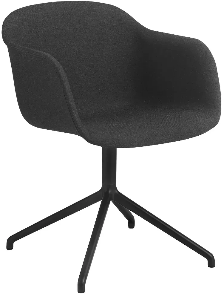 Muuto Fiber Armchair, swivel base with return, remix 183 / schwarz