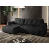 lookway Ecksofa ASTON mit Schlaffunktion Lambi 13 - Schwarz