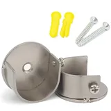 Yerleomit 2 Stück Vorhangstangenhalter Gardinenstangen Halterung Gardinenstange Halter, 28mm Metall Gardinenstange Halterung Wandhalterung Rundrohr Halterung Vorhangschienen Silber