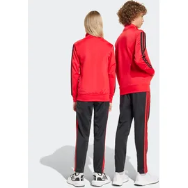 adidas Trainingsanzug ADIDAS SPORTSWEAR "J 3S TR TS 205", Jungen, Gr. 164, rot (pure ruby, schwarz), Obermaterial: 100% Polyester, Sportanzüge Trainingsanzug