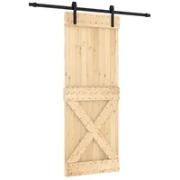 vidaXL Schiebetür rechts 80 x 210 cm Braun/Schwarz