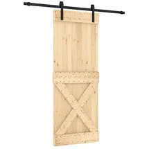 vidaXL Schiebetür rechts 80 x 210 cm Braun/Schwarz