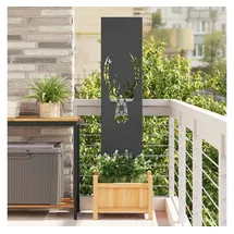 vidaXL Sichtschutz-Leinwand 32 x 140 cm Schwarz Stahl