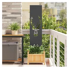vidaXL Sichtschutz-Leinwand 32 x 140 cm Schwarz Stahl