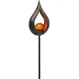 Dehner Solarleuchte Metall/Glas/Kunststoff 117 x 18 x 8 cm inkl. warmweißem Licht Silber/Dunkelgrau