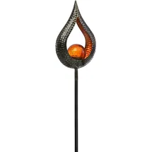Dehner Solarleuchte Metall/Glas/Kunststoff 117 x 18 x 8 cm inkl. warmweißem Licht Silber/Dunkelgrau