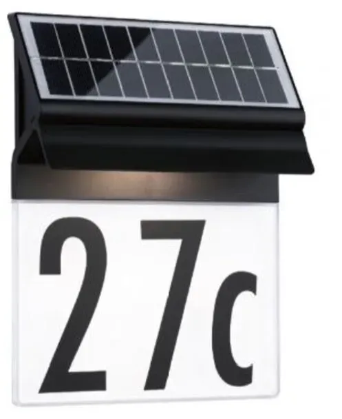 Paulmann LED-Hausnummernleuchte LB22 Outd. Solar IP44 long oparation time