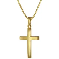 trendor 75544 Kreuz 21 mm Gold 585 mit goldplattierter Silberkette für Frauen