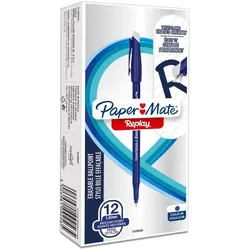 Paper Mate Replay, Clip, Stick-Kugelschreiber, Blau, 12 Stück(e), Medium