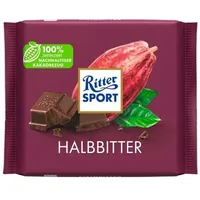 12 Tafeln a 100g Ritter Sport Halbbitter Schokolade