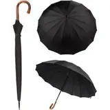 Bugatti Herren Regenschirm schwarz, schwarz, NOS