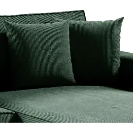 petits-meubles Eckcouch Cord 4-Sitzer Tannengrün