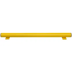 PROREGAL Unterfahrschutz Balken | Inkl. 2 Bodenplatten | HxBxØ 8,6x125x7,6cm | Kunststoffbeschichteter Stahl | Gelb
