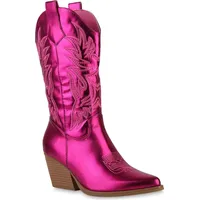 VAN HILL Cowboystiefel Ella in Fuchsia Metallic - Gr.: 36
