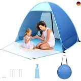 Pop up Strandmuschel, 2-3 Personen Familie Zelt UV Schutz UPF 50+ Strandzelt