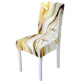 Hixingo Stuhlhussen 1 2 4 6er Set,Elegante Drucke Stretch Stuhlhussen Schwingstühle Waschbar Stuhlbezug,Esszimmerstühle Stuhlbezüge für Küche,Restaurant,Bankett (6er Set,Beige)