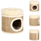 vidaXL Katzenhaus mit m Katzenbett 33 cm Seegras - Kratzbäume - Beige