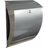 Primaster Briefkasten Edelstahl Wandbriefkasten Zeitungsrolle Postkasten silber - Primaster