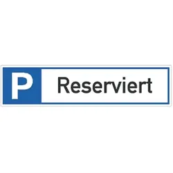 Schild Parkplatzreservierer Reserviert, Alu, 460x110 mm