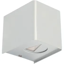 Nowa Außenleuchte Kunststoff 10x11,5x10 cm 2x 2 Watt warmweiß weiß