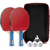 JOOLA 54820 Tischtennis-Set Duo Bestehend aus 2 Tischtennisschläger+3Tischtennisbälle+1Aufbewahrungstasche,mehrfarbig,onesize