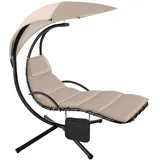 Tectake Hängeliege, Beige, Textil, Baum/Pflanze/Natur, 132x197x195 cm, Gartenmöbel, Hängematten