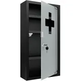 XMTECH Medizinschrank Edelstahl 57.5cm 4 Fächer Schwarz