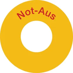Not-Aus-Schalter Kennzeichnung (rot) - 74 mm Folie selbstklebend