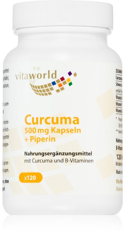 Vita World Curcuma 500mg Kapseln zur Unterstützung des Immunsystems 120 KAP