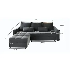masseno Eckcouch Polyester 2-Sitzer Grün