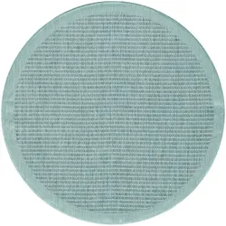 Carpetsale24 In- & Outdoor-Teppich Wetterfest Einfarbig Flachgewebe Küchenteppich Balkon Garten, Terrassen Teppich Blau 120 cm Rund