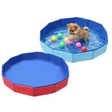 Hitopin 2PCS Faltbarer Hundepool, Hundeplanschbecken, Tragbar Schwimmbecken, Planschbecken für Hunde, Minipool Hund für Sommer,Haustierpool aus PVC,für Kleine Hunde Katze(50x10cm)