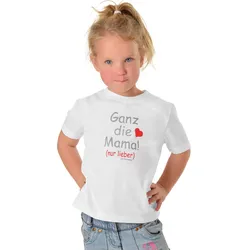 T-Shirt TRIGEMA "TRIGEMA T-Shirt Mamas Liebling", Kinder, Gr. 104, weiß, 100% Baumwolle (Bio-Baumwolle kbA), Basic, Kurzarm, Shirts