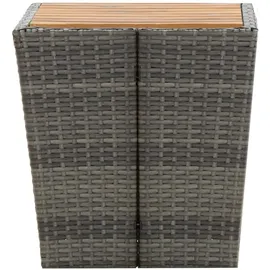vidaXL 3-tlg. Bistro-Set Poly Rattan und Akazienholz Grau