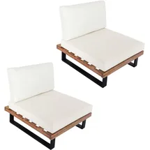 MCW MCW-H54 Loungesessel hellbraun cremeweiß