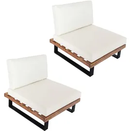 MCW MCW-H54 Loungesessel hellbraun cremeweiß