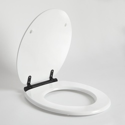 Traditioneller weißer Toilettensitz mit Scharnieren in Schwarz - Richmond Hudson Reed