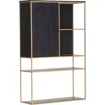 GUTMANN FACTORY Vitrine Porto 105 x 35 x 160 cm Schwarz/Gold