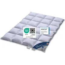 VitaSchlaf „Haute Couture“ W4 - MEDIUM GANZJAHRES-Daunendecke 100% BAIKAL-FLAUM Sibirien- Germany since1947 große Größen (200x220cm) - Weiß